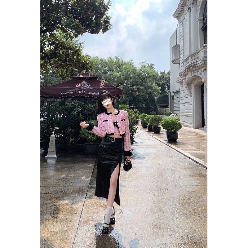 Aunt Áo Khoác cardigan Dáng Ngắn Thời Trang Mùa Thu 2023 Phong Cách Mới Ngọt Ngào Cho Nữ