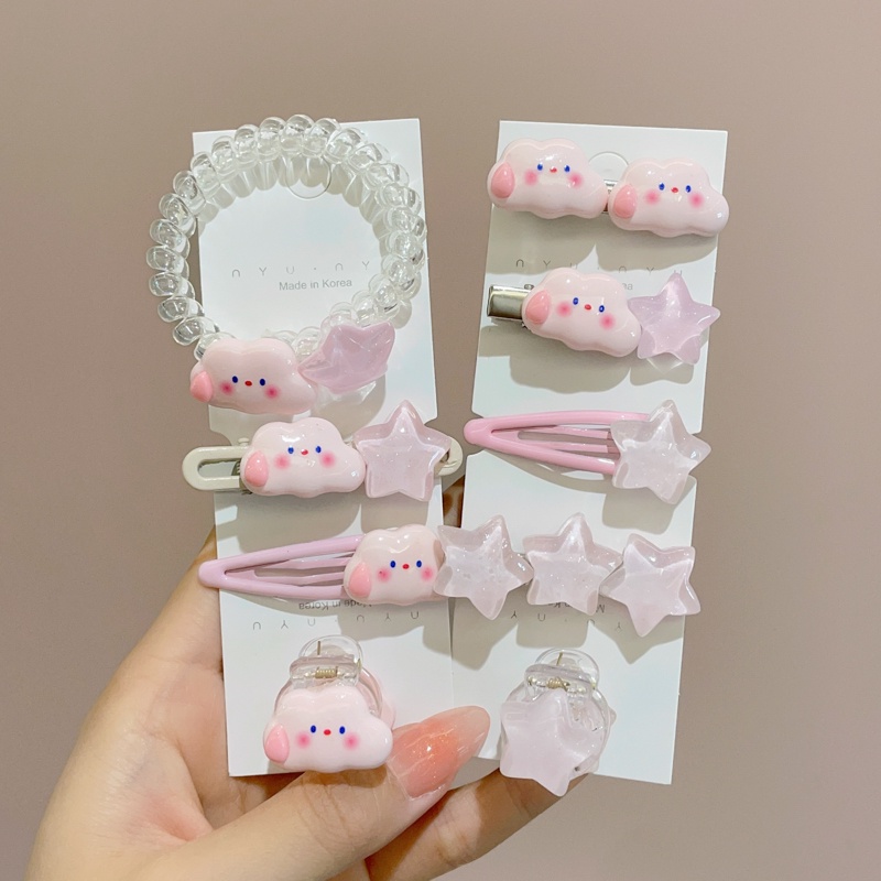 Bộ 10 Kẹp Tóc Hình Ngôi Sao Đám Mây Dễ Thương