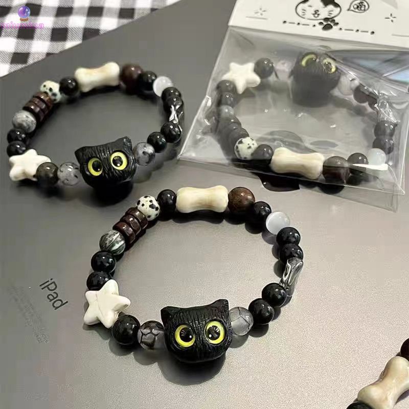 Miumiua🔮Vòng Tay Hình Mèo Đen Phong Cách Trung Hoa Thời Trang Mùa Hè 2023