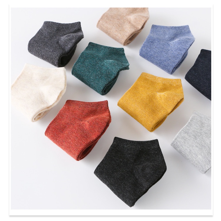 Đôi Vớ cotton NgắN MàU Trơn ChốNg Rơi Cho Nam