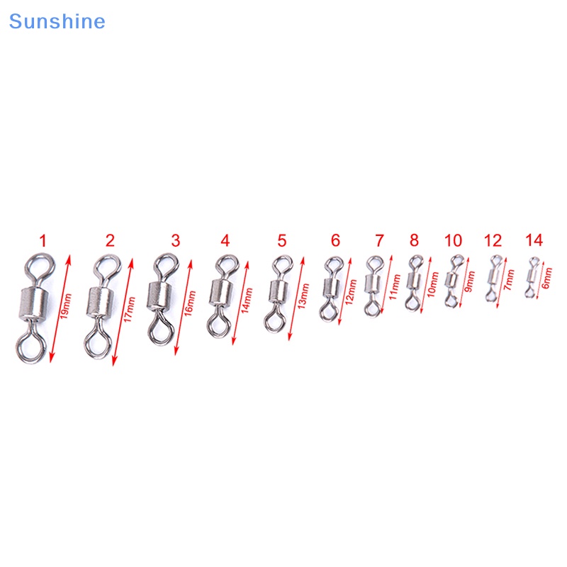 Set 50 Mồi Câu Cá Giả 11 Kích Thước Có Vòng Bi Xoay Màu Trơn Vn vn vn