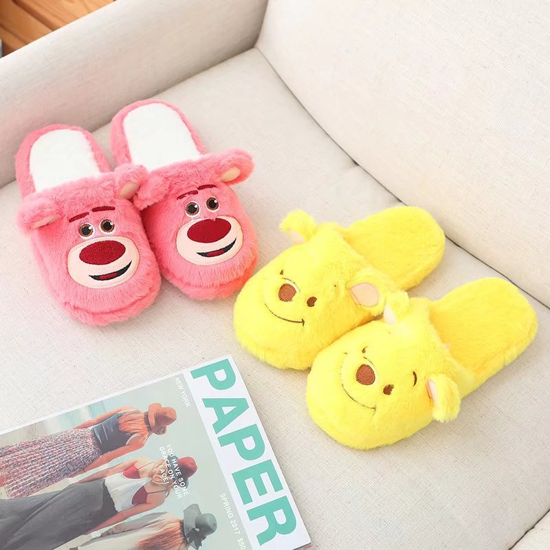 DISNEY Dép Bông Đi Trong Nhà Hình Chuột mickey / Vịt donald / Gấu Pooh / Chuột mickey Dễ Thương Cho Bé Gái