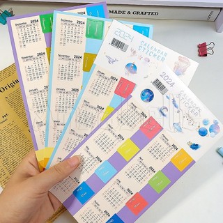 Sticker Đánh Dấu Sách Kế Hoạch Lịch Năm 2024 / Trường Học / Văn Phòng