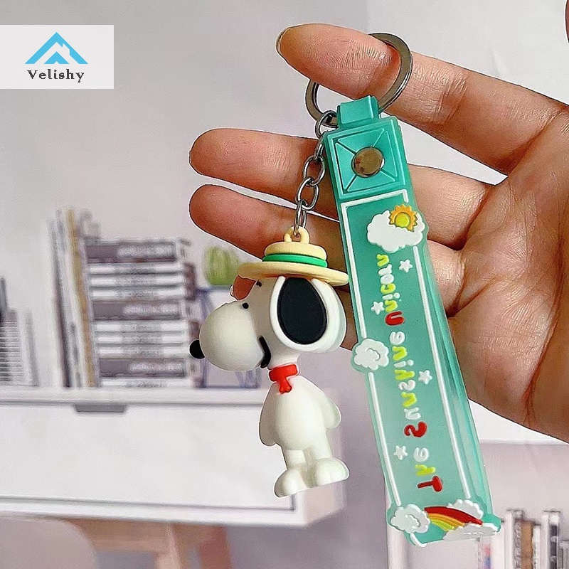 Velishy Móc Chìa Khóa Bằng Silicon Họa Tiết Hoạt Hình snoopy Dễ Thương Cho Nam Và Nữ