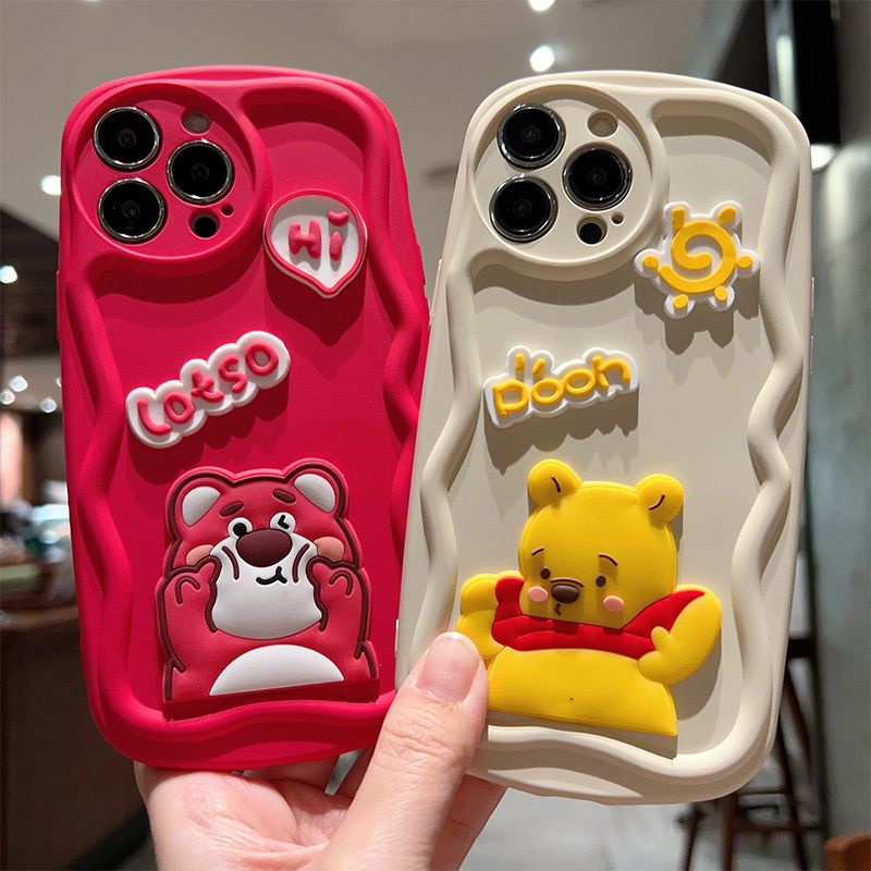 Hoạt Hình Ốp Điện Thoại Hình Gấu Dâu Tây Xinh Xắn Dành Cho iphone 14 iphone 12 iphone 1