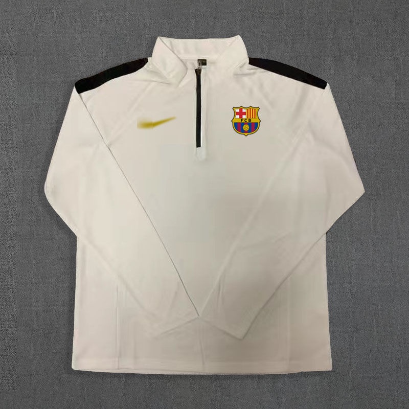 Áo Thun Tay Dài Khô Nhanh Dùng Tập Luyện Thể Thao barcelona Áo Khoác Khóa Kéo Một Nửa In Hình Phong Cách Mới Thu Đông 7 dengbelai 7 dengbelai