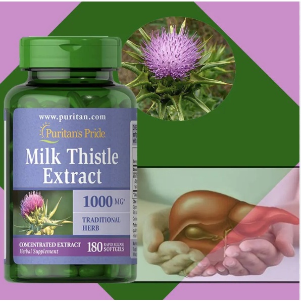 Viên uống thải độc gan milk thistle extract puritan’s pride 1000mg 180 viên Healthy Care Quatangme1