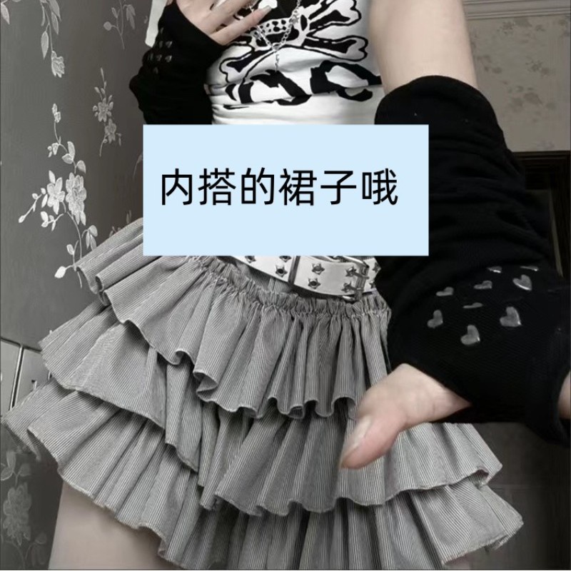 Milletnium y2k hot Set Đầm Lưới Không Tay Thêu Ngôi Sao Mùa Hè Có Tay Áo Cho Bé Gái