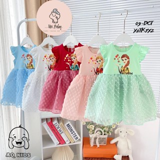 [8-28kg] Đồ Tết Cho Bé Gái, Váy đầm cotton bé gái Minlybaby công chúa Elsa cho bé gái - Unibaby Store - DCT
