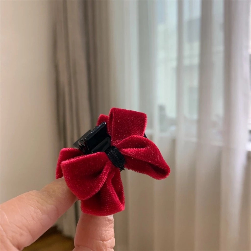 PVN61177 Kẹp Tóc Nơ Bằng Nhung Đen Thời Trang Thu Đông Dễ Thương Cho Nữ