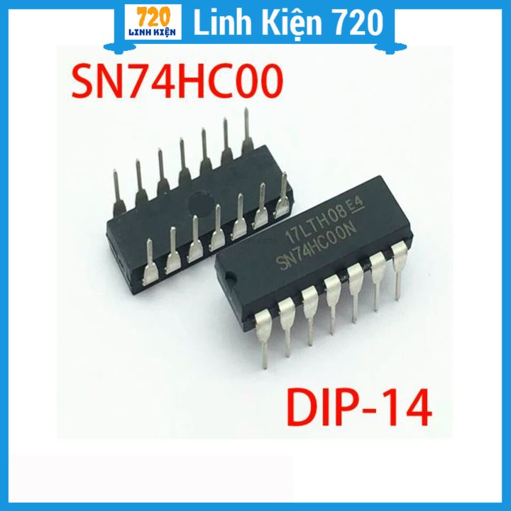 IC 74HC00 2-Input NAND DIP14 14 chân cắm điện áp 2-6V