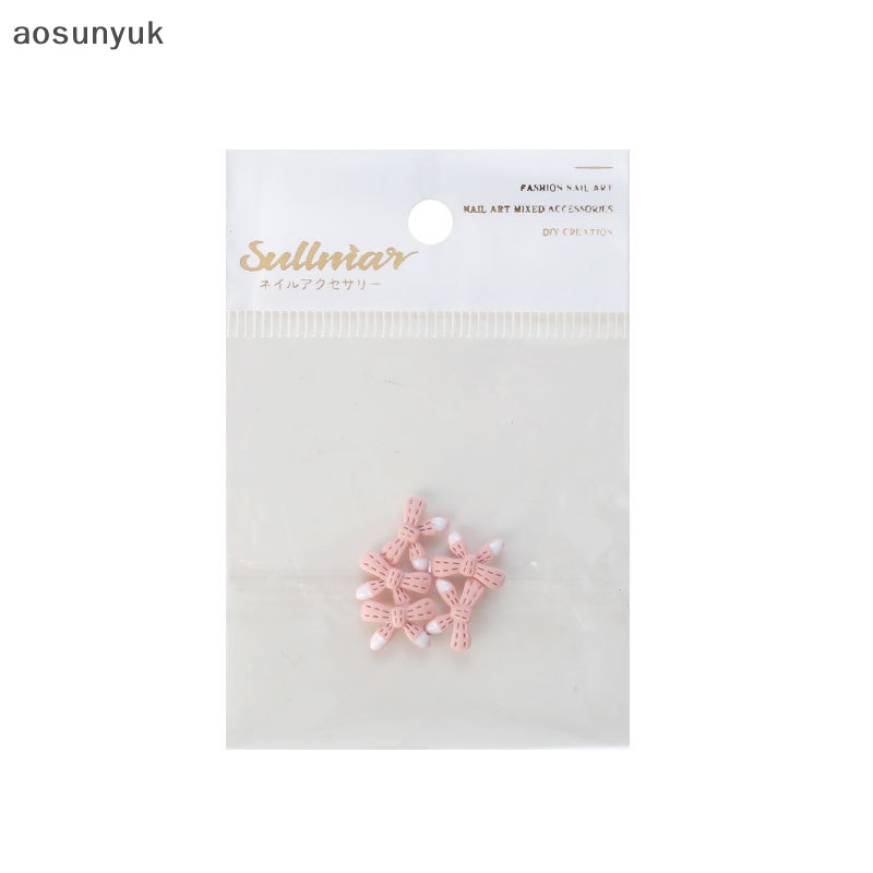 Set 5 Phụ Kiện Ruy Băng Nơ mini 3d Bằng Kim Loại Trang Trí Móng Tay