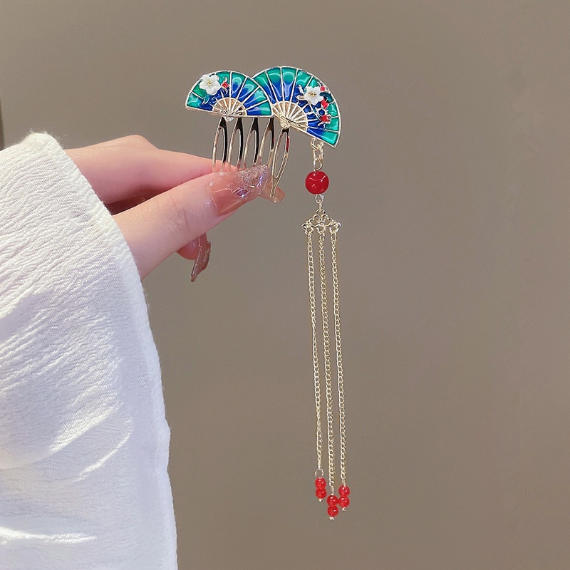 Mới Trâm Cài Tóc Phối Tua Rua Nhiều Màu Phong Cách Trung Hoa Cổ Điển