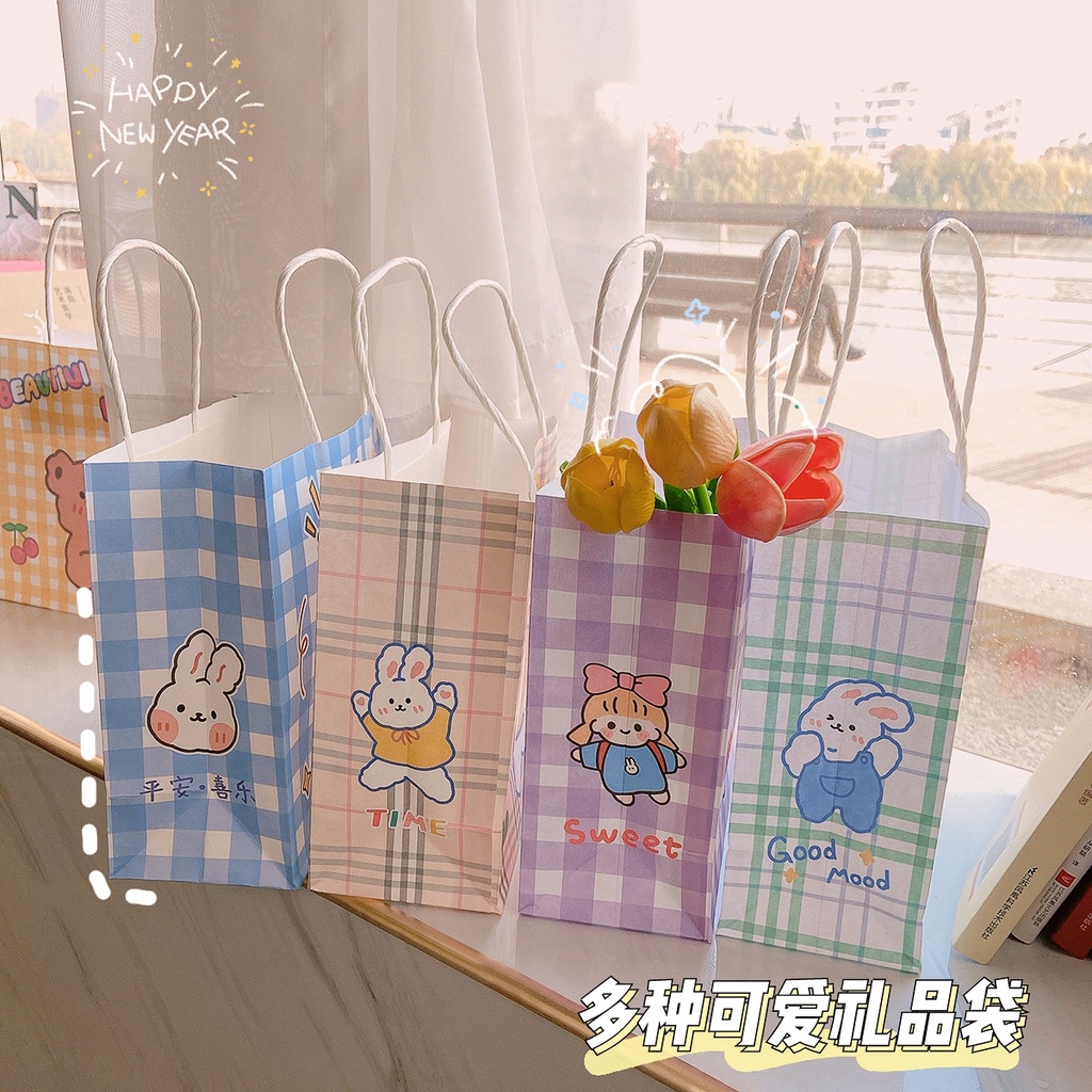 Dễ Thương Túi Giấy Đựng Quà Họa Tiết Hoạt Hình Đáng Yêu Phong Cách Hàn Quốc