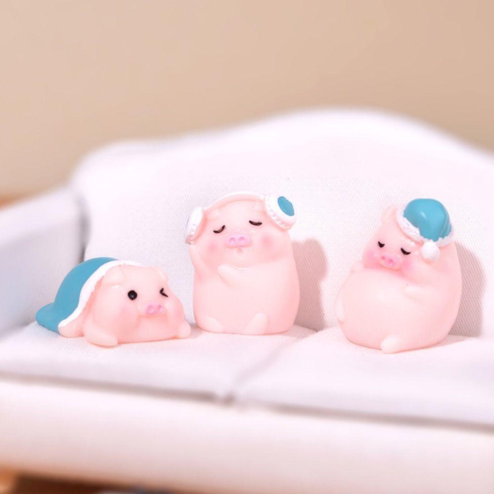 Mmluck Tượng Heo Hoạt Hình mini Bằng resin resin Trang Trí Xe Hơi diy