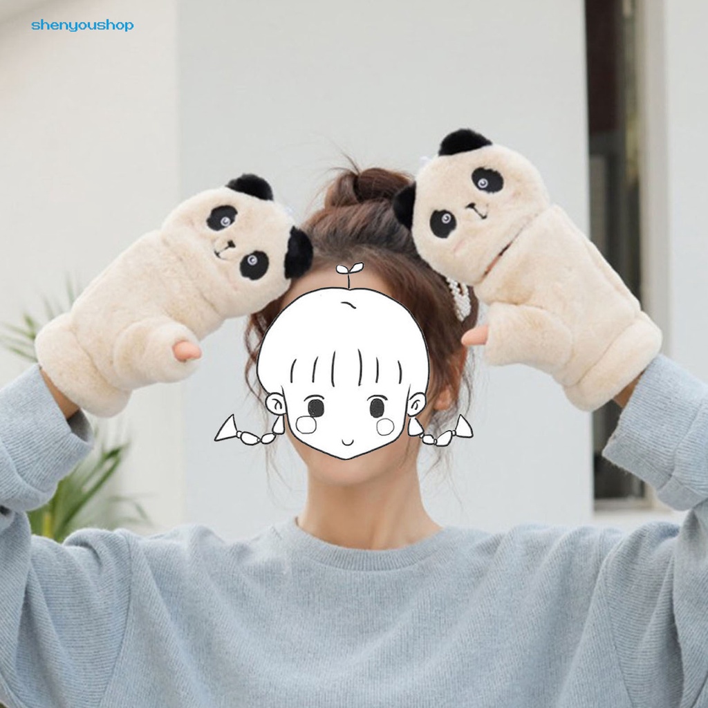 Găng Tay Bông Giữ Ấm Hình Gấu Trúc Hoạt Hình Dễ Thương