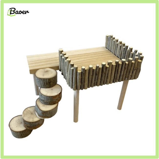 Kệ Gỗ Tự Nhiên 100% Chính Hãng Cho Chuột hamster / Gấu / Lồng Leo Trèo