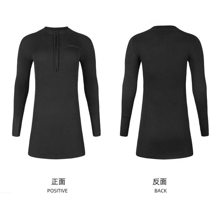 Postmother Đầm Dệt Kim Ôm Hông Tay Dài Màu Đen Phong Cách Mới Mùa Thu Cho Nữ