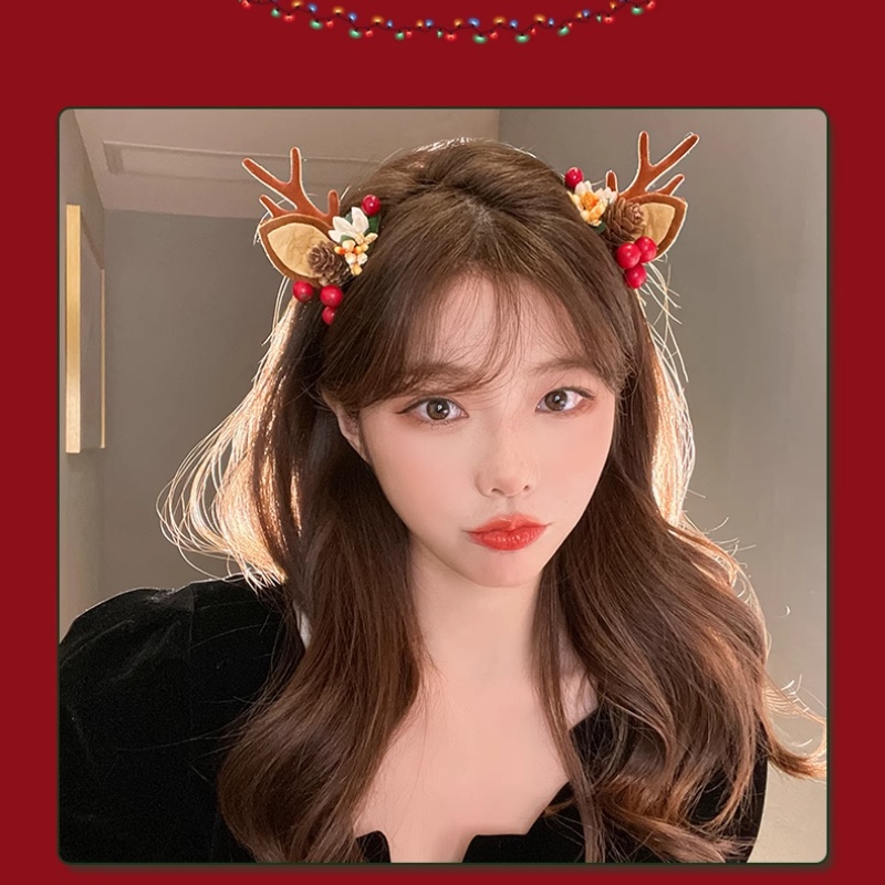 Kẹp Tóc Hình Tuần Lộc Giáng Sinh Dễ Thương Cho Bé Gái