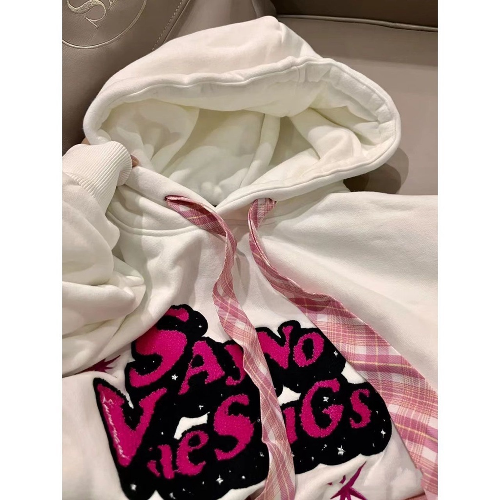 Áo Hoodie Dáng Rộng plus size Phong Cách retro Cho Nữ