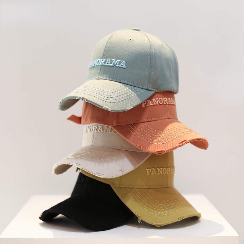 Mũ Lưỡi Trai Thêu Chữ Phối Rách Cá Tính