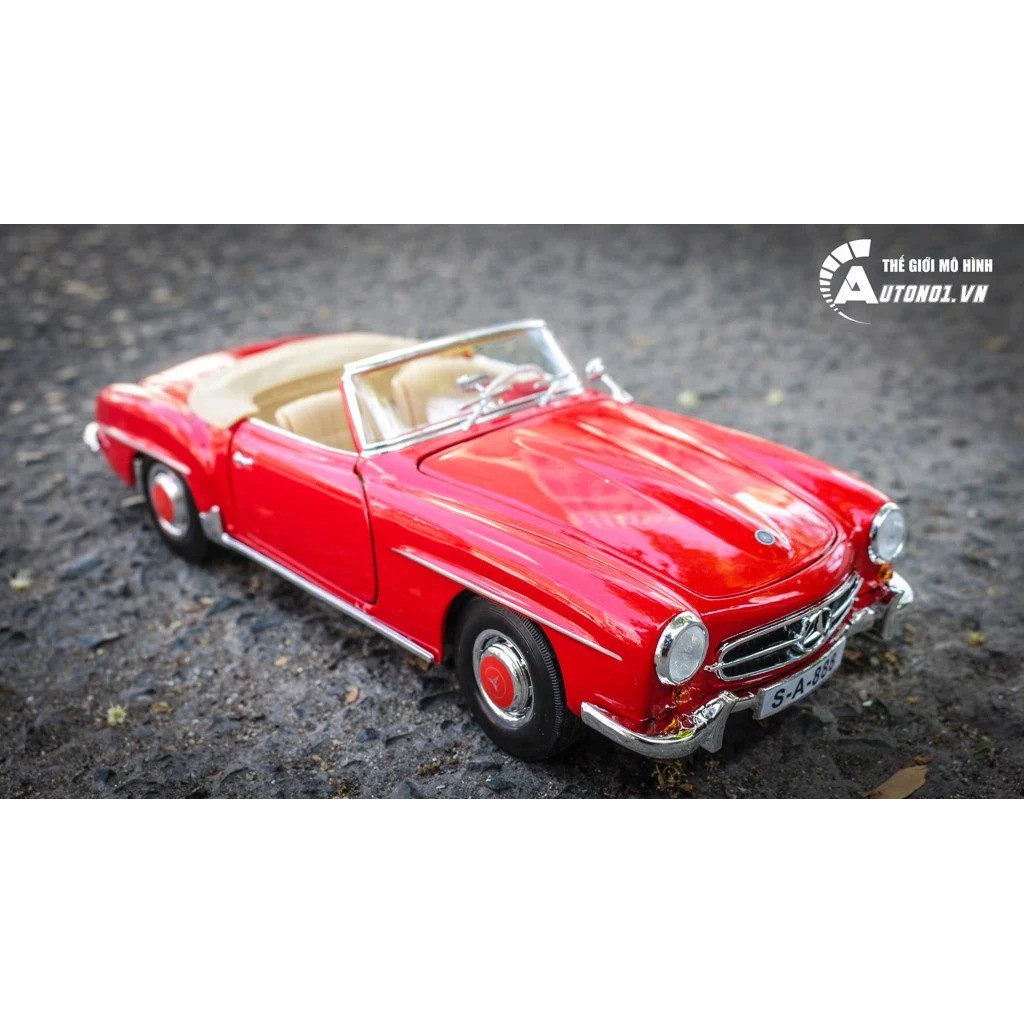 MÔ HÌNH XE MERCEDES BENZ 190SL  RED 1:18 MAISTO 2677 tặng kèm ô tô tăng ô tô