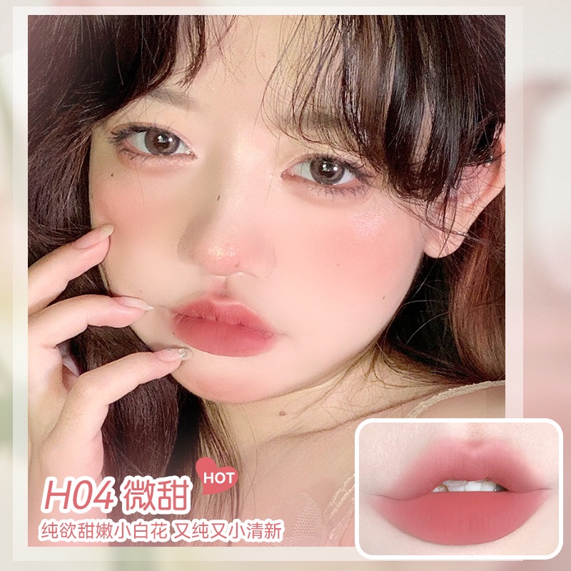 Son Lì hold live Mềm Mịn Như Nhung Màu nude Thiết Kế Vỏ Hình Thỏ Dễ Thương