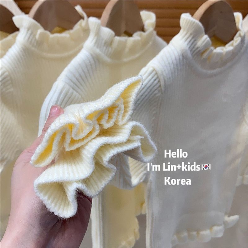 Áo sweater Dệt Kim Dày Phối Ren Thời Trang Thu Đông 2023 Cho Bé