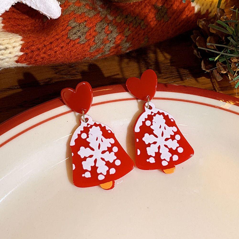 Dingyifeng Khuyên Tai acrylic Hình Ông Già Noel Lấp Lánh kriss kringle advent Vòng Hoa Tai