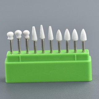 Bộ 10 đầu đánh bóng răng / đánh bóng móng tay tốc độ cao hình nón / lửa tròn