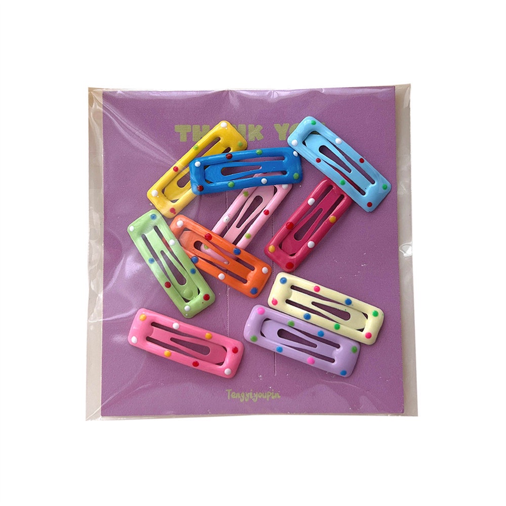 Set 10 Kẹp Tóc Hình Ngôi Sao / Trái Tim / Trái Tim Xinh Xắn Cho Nữ
