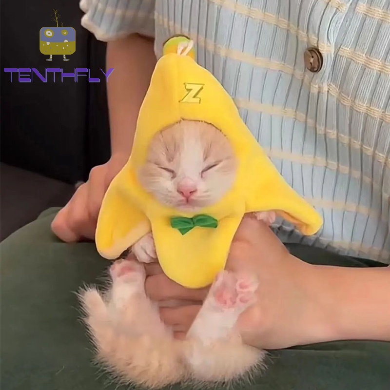 Mũ Lông Hóa Trang Quả Chuối Mèo Sáng Tạo Dễ Thương Dùng Làm Đạo Cụ Chụp Ảnh Cho Mèo Cưng