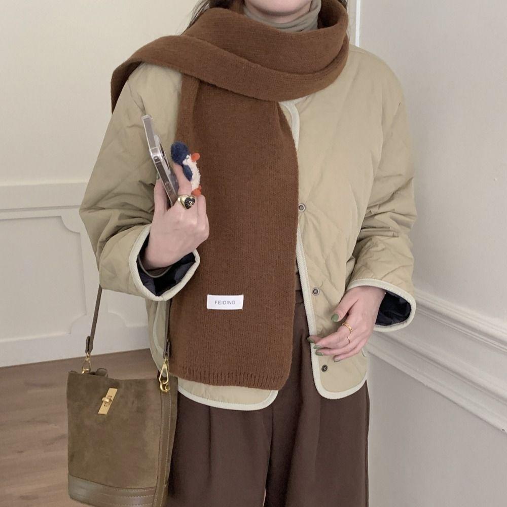 Quillan Khăn Choàng Len cashmere Dệt Kim Màu Trơn Cổ Điển Mùa Đông Cho Nam Và Nữ