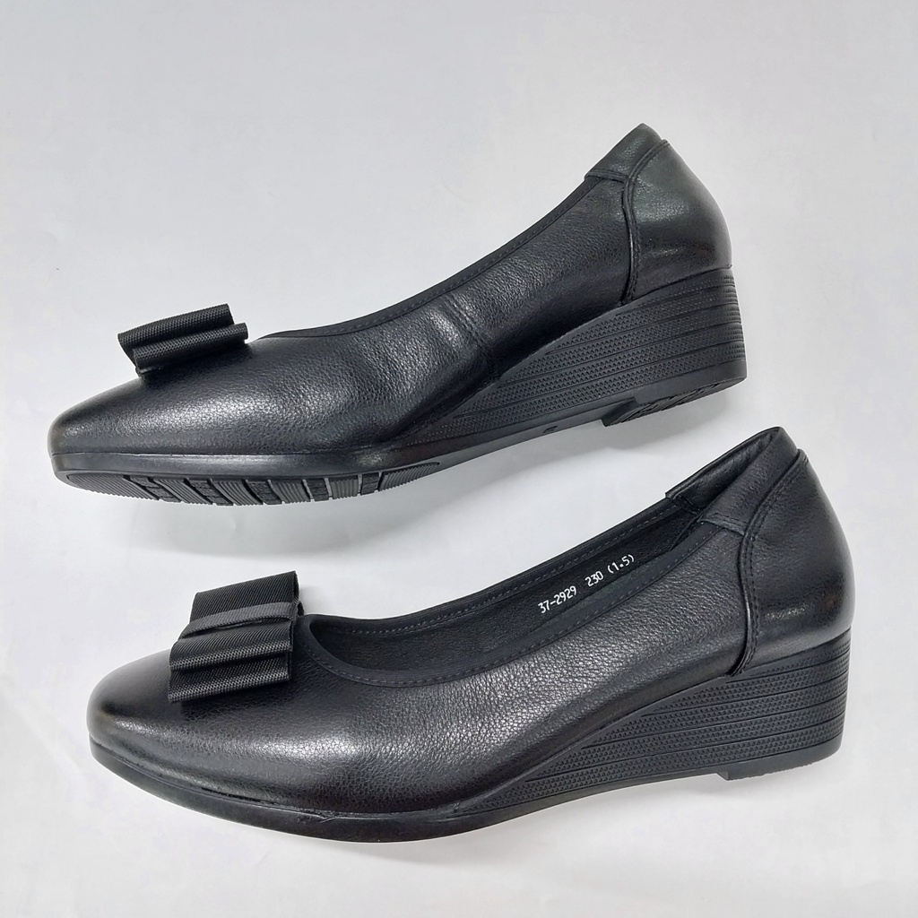 Giày VNXK đế xuồng họa tiết nơ ngang, mũi tròn 2cm