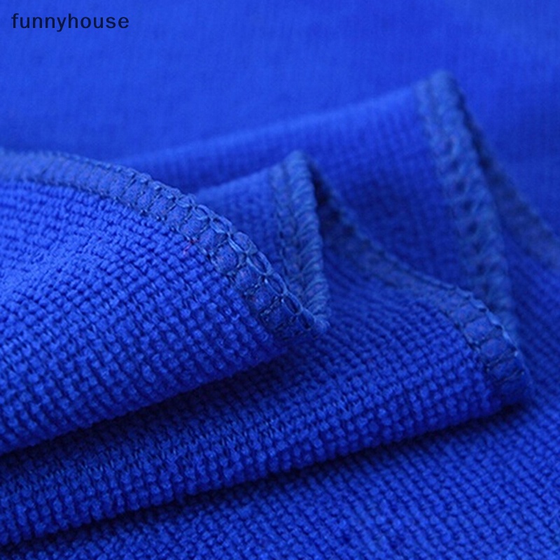 5 Khăn Lau Xe Hơi Vải microfiber Màu Xanh Dương