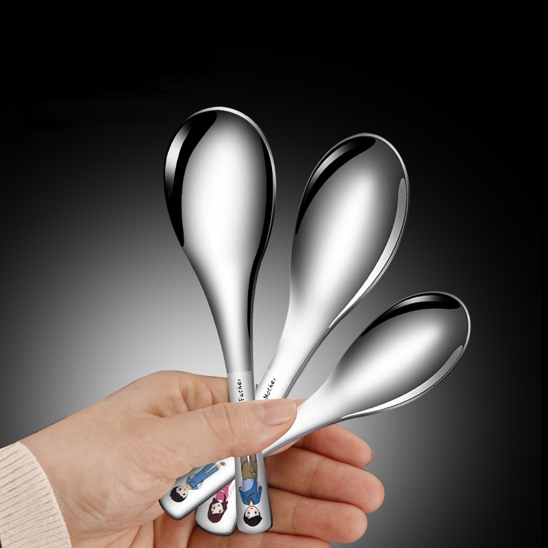 Muỗng Ăn Cơm Bằng Thép Không Gỉ 304 Cao Cấp Cho Gia Đình