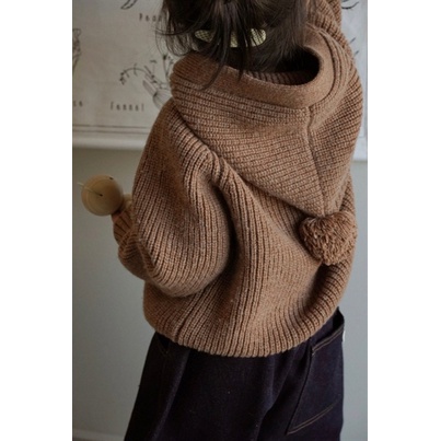 Áo khoác len Hàn , Áo khoác len có mũ cho bé trai, bé gái