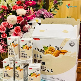 (Xách 16 hộp) Sữa óc chó hạnh nhân đậu đen Hàn Quốc loại 190ml/hộp