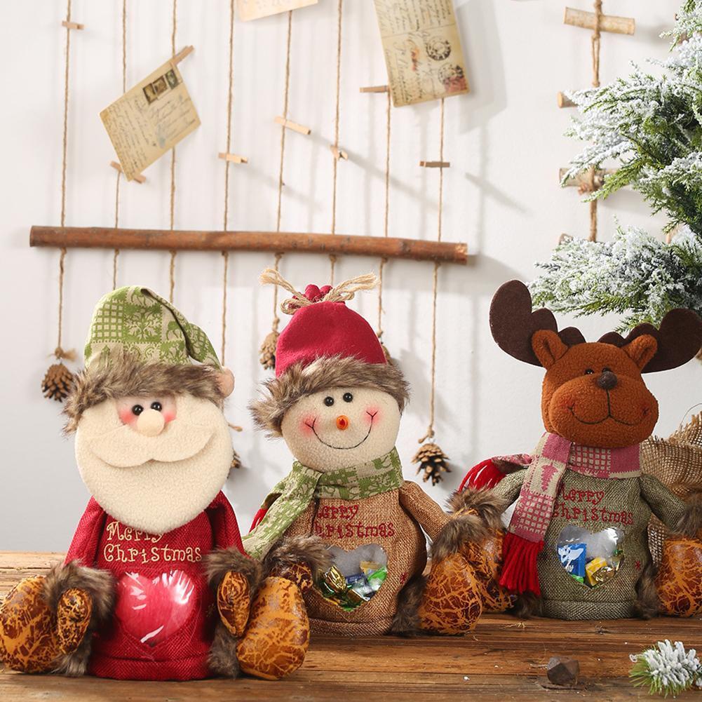 Túi Vải Đựng Quà Giáng Sinh Hình Ông Già Noel / Tuần Lộc / Người Tuyết h1x8