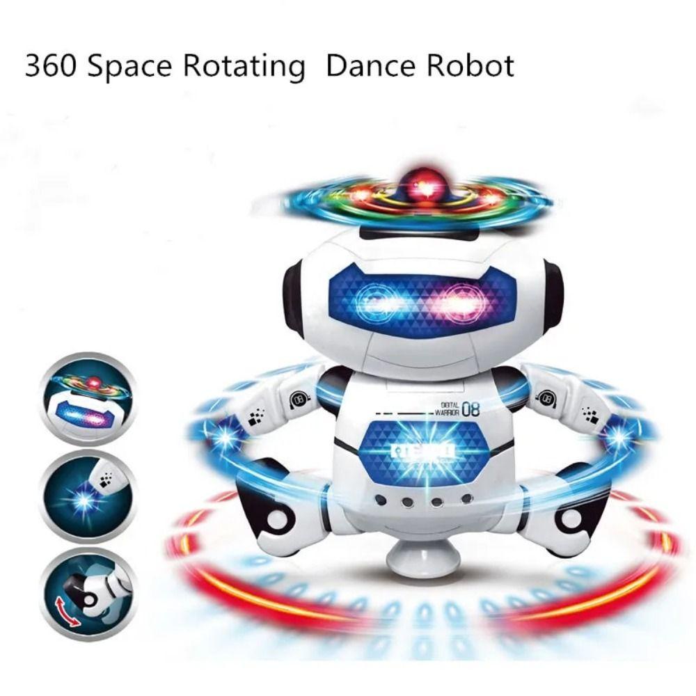 Robot Nhảy Múa Có Đèn led Xoay 360 Độ Màu Trắng / Xanh Lá / Vàng