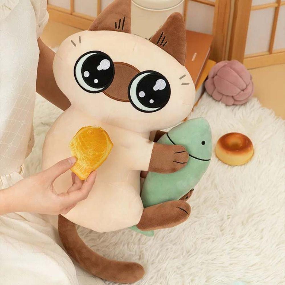 Mmluck Thú Nhồi Bông Vải Mềm Màu Trơn Hình Chú Mèo Nhỏ Dễ Thương Vui Nhộn Cho Bé