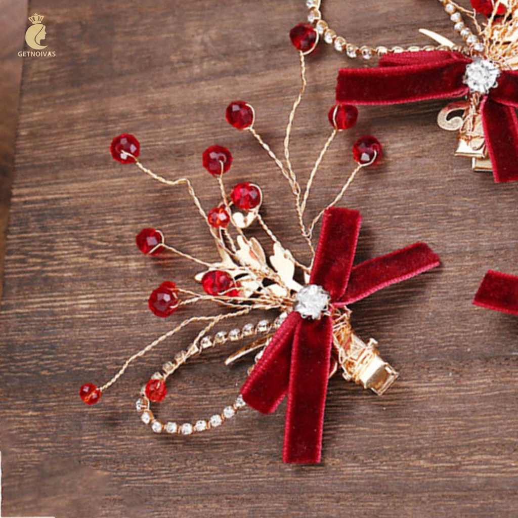 Kẹp Tóc Nhung Chống Trượt Phong Cách vintage Cho Cô Dâu