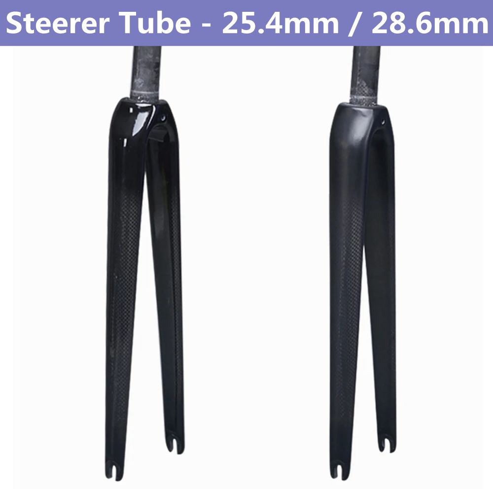 Sợi Carbon Xe Đạp Xe Đạp Đường Bộ Phuộc Trước 700C Đường Dĩa Bộ Phận Đi Xe Đạp Ống Steer 25.4mm Và 2