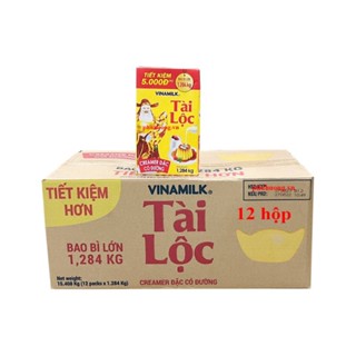  THÙNG 12 HỘP SỮA ĐẶC VINAMILK TÀI LỘC 1284 KG.DATE LUÔN MỚI 