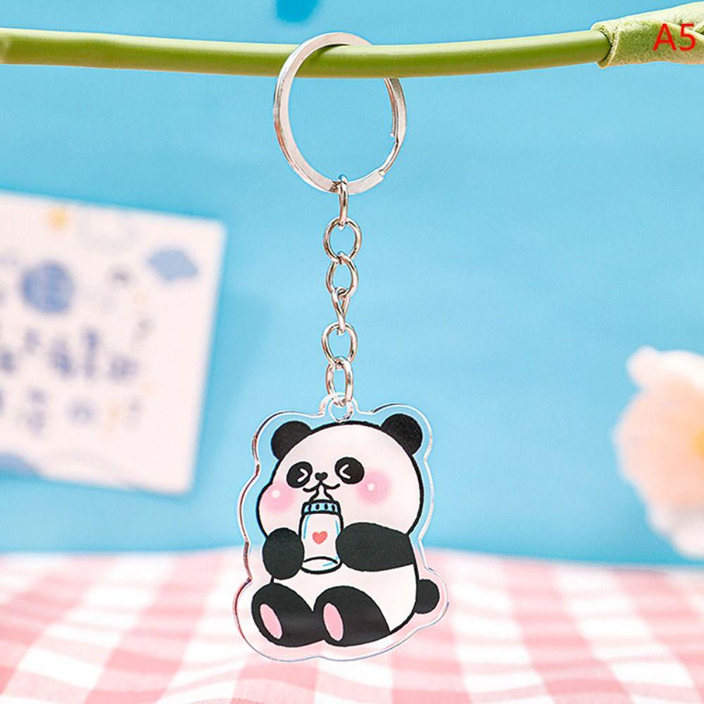 Mmluck Móc Chìa Khóa acrylic Hình Gấu Trúc Hoạt Hình Dễ Thương diy Ốp