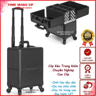 Cốp vali kéo make up chuyên nghiệp, nhiều ngăn, nhiều tầng, cứng chắc ms 00236