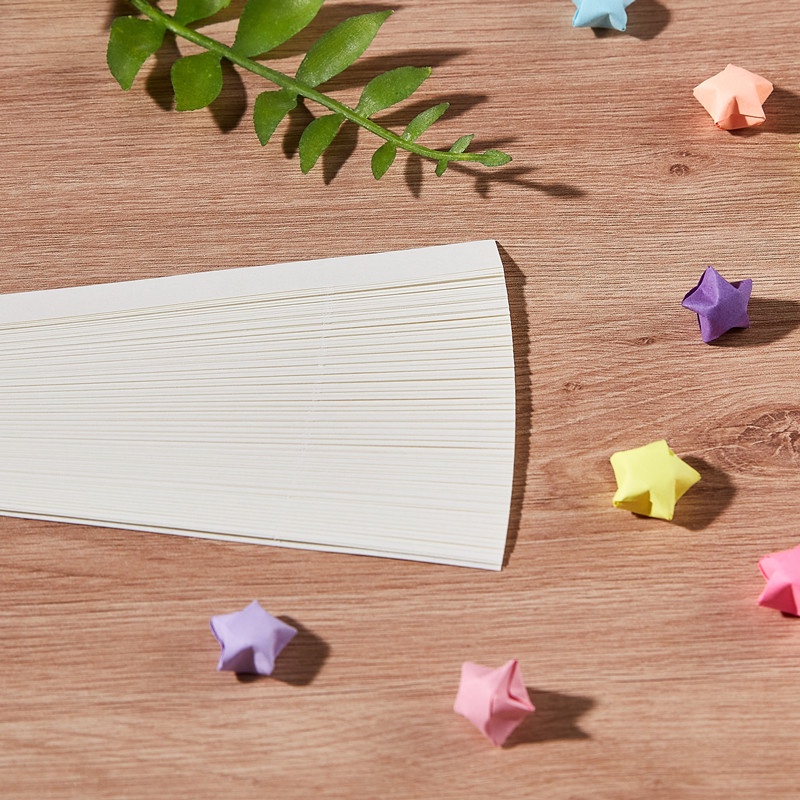 Set 90 Tờ Giấy Xếp origami Hai Mặt Màu Trơn Họa Tiết Ngôi Sao May Mắn Trang Trí Nghệ Thuật Cho Bé