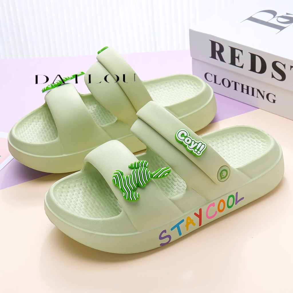 DAILOU  dép nữ dép sandal nữ 2023 hotsale Phối hợp dễ dàng Bảnh bao Độc đáo Thấm hút mồ hôi B98G23A003R 44Z231031