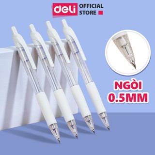 Bút Chì Kim Cơ Học Bấm Deli Ngòi 0.5mm Màu Trắng Dễ Thương Cao Cấp Cải Tiến Có Đầu Tẩy Cho Học Sinh Văn Phòng Muji