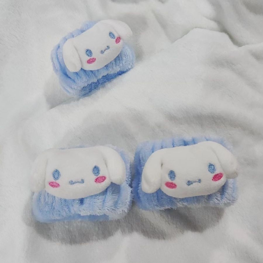 Set 2 Băng Quấn Cổ Tay Mềm Mại Thấm Hút Mồ Hôi Họa Tiết Hoạt Hình Dễ Thương